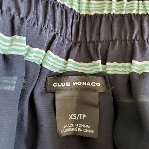 CLUB MONACO Silk Navy Blue Stripe Mini Skirt XS - Picture 3 of 4